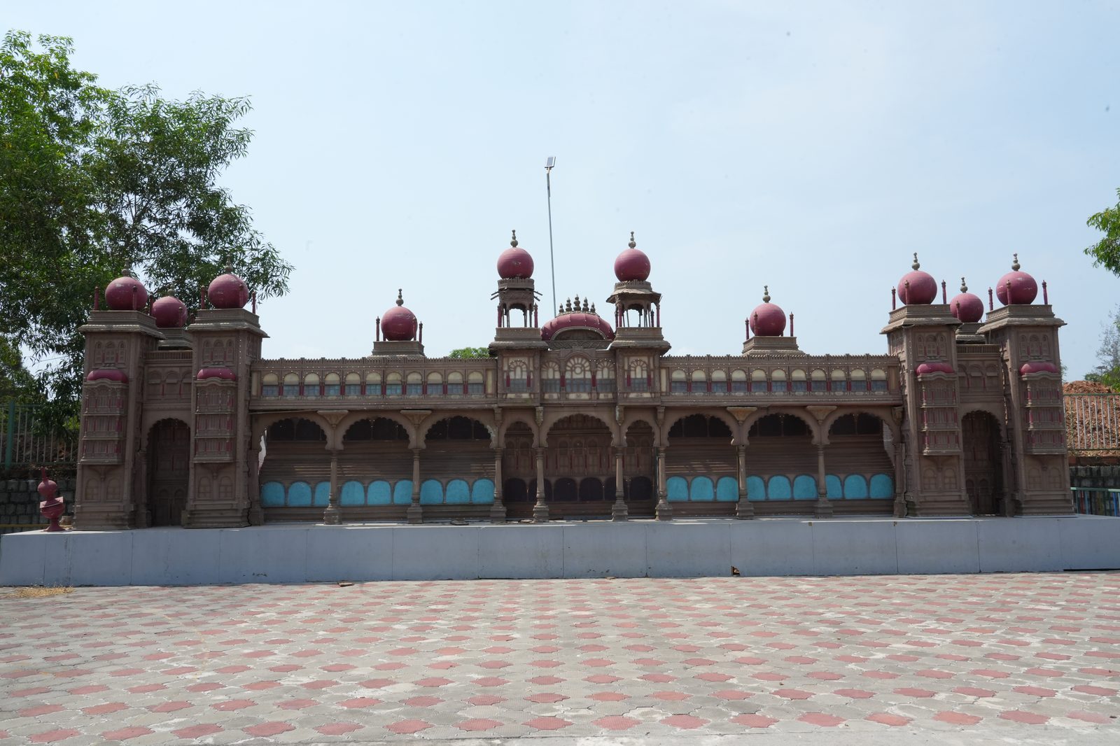 The Mysore Palace replica on the park grounds